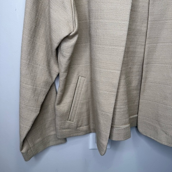 Jones New York 100% Cotton Tan Open Front Blazer Size 14 - Picture 4 of 11